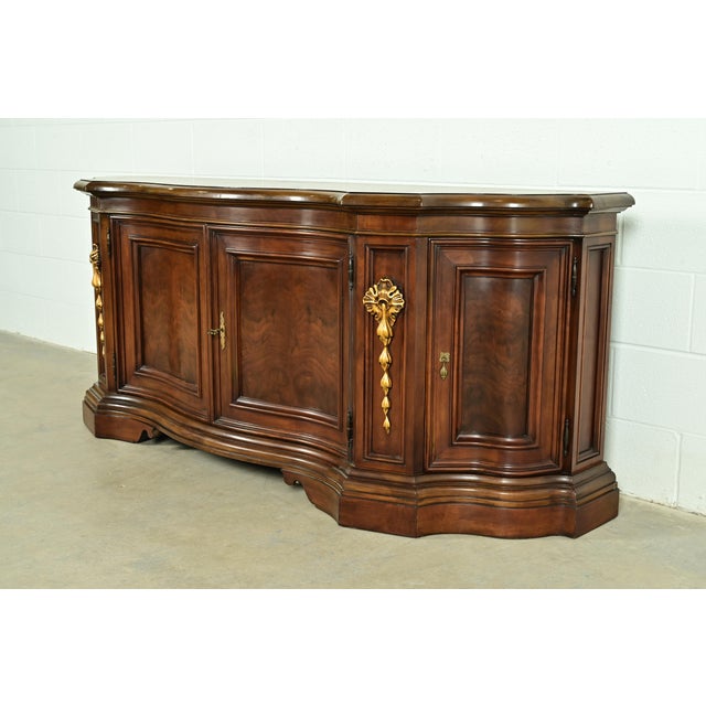 French Karges French Regency Louis XVI Burled Walnut Sideboard or Bar Cabinet For Sale - Image 3 of 14