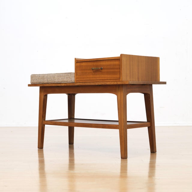 1960s Mid Century Entryway Gossip Bench For Sale - Image 5 of 8