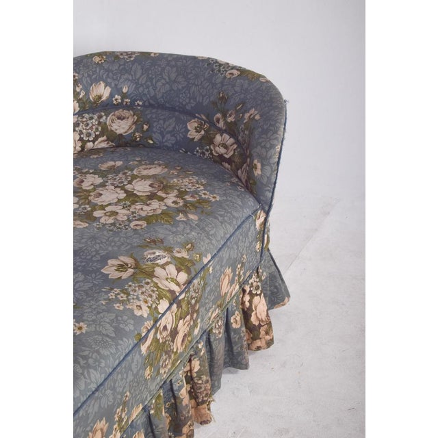 Gray Vintage Chaise Lounge in Blue Flowery Fabric, 1920s For Sale - Image 8 of 13