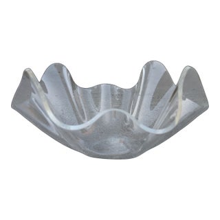 Vintage Lucite Freeform Handkerchief Bowl For Sale