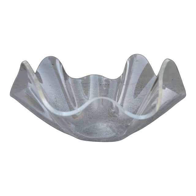 Vintage Lucite Freeform Handkerchief Bowl For Sale