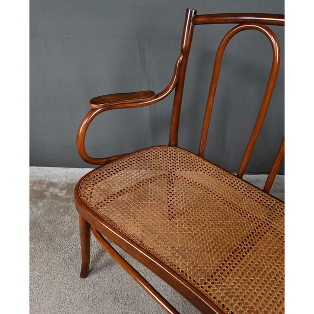 Bent Beechwood Bench from J&J Kohn, Early 20th Century For Sale - Image 9 of 18
