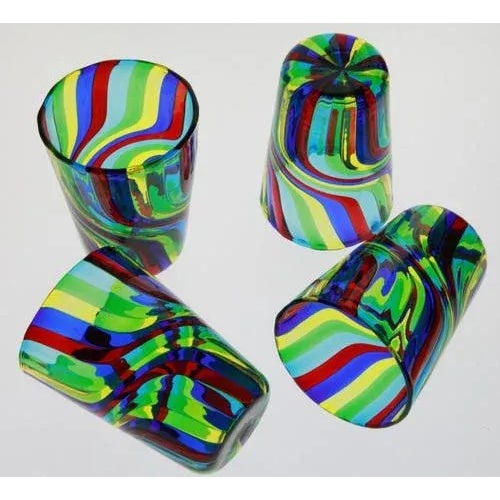 Murano Art Glass Tumblers by Silvio Piattelli, Set of 6 For Sale - Image 4 of 13