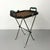Wood Vintage Maitland-Smith Metal, Woven Rattan & Glass Tray Table For Sale - Image 7 of 7