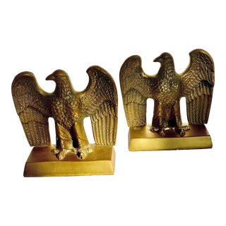 Vintage 1930’s America Federal Solid Brass Eagle Bookends- a Pair For Sale