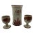 Mid-Century Signed Stoneware Vase and Two Mugs - 3 Piece Set For Sale