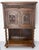 French chestnut sideboard buffet in the neogothic style. Turned legs gothic and geometrical motifs. One drawer and two...