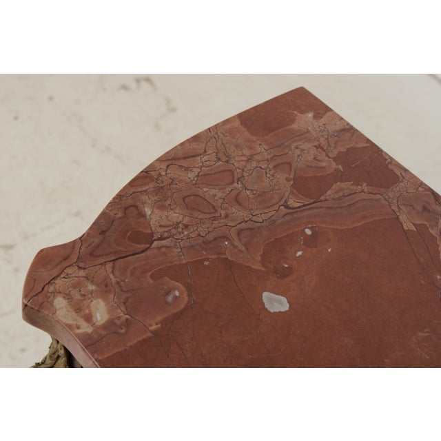 French Louis XV Marble Top Bronze Mounted Nightstand For Sale - Image 12 of 17