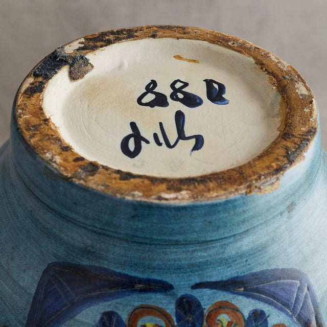 French Blue Ceramic Vase by Jean de Lespinasse, 1960s For Sale In Chicago - Image 6 of 8