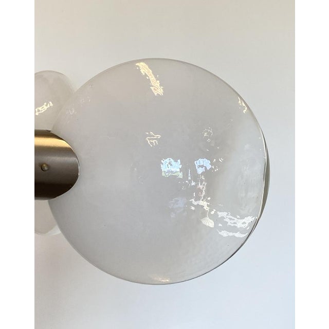 Space Age Ceiling Light in Steel and Glass, 1970s For Sale - Image 9 of 16