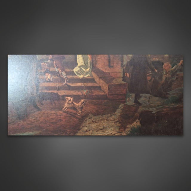 After Christian Eduard Boettcher, Summer Night on the Rhine, 1950s, Oil Painting on Canvas, Framed For Sale - Image 6 of 10