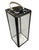 2000 - 2009 Vintage Modern Polished Gunmetal & Glass Floor Lantern With Tan Leather Handle For Sale - Image 5 of 12