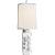 Thomas O'Brien for Visual Comfort Signature Argentino Large Sconce in Crystal & Polished Nickel with Linen Shade with Nickel Trimmed Shade For Sale