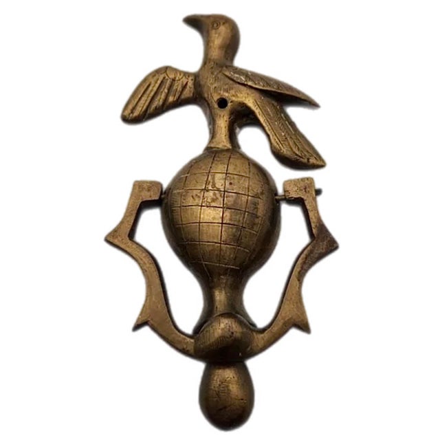 Vintage Solid Brass World Peace Dove Bird Door Knocker For Sale - Image 4 of 4