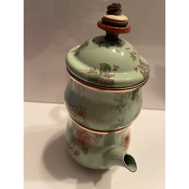 Shabby Chic Mid 20th Century Mackenzie-Childs High Tea Vintage Stackable Creme & Sugar Set For Sale - Image 3 of 9