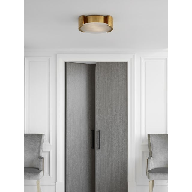 Melange Large Flush Mount in Antique-Burnished Brass with Alabaster Designer: Kelly Wearstler Mounting: Flush Shade...