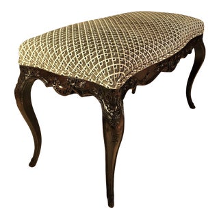 Belle Epoque Upholstered Bench, Circa:1890, France For Sale