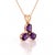 A regal three-stone design featuring oval-cut natural amethysts arranged in a graceful trefoil formation, secured in a...