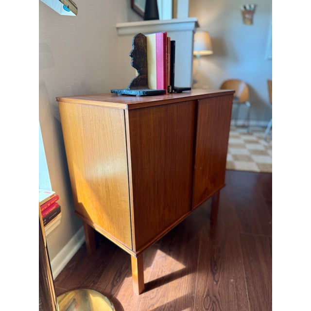 1960s Danish Mid Century Modern Record Cabinet, Circa 1960s. For Sale - Image 5 of 11