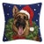 German Shepherd with Wreath Hook Pillow 18" x 18" For Sale