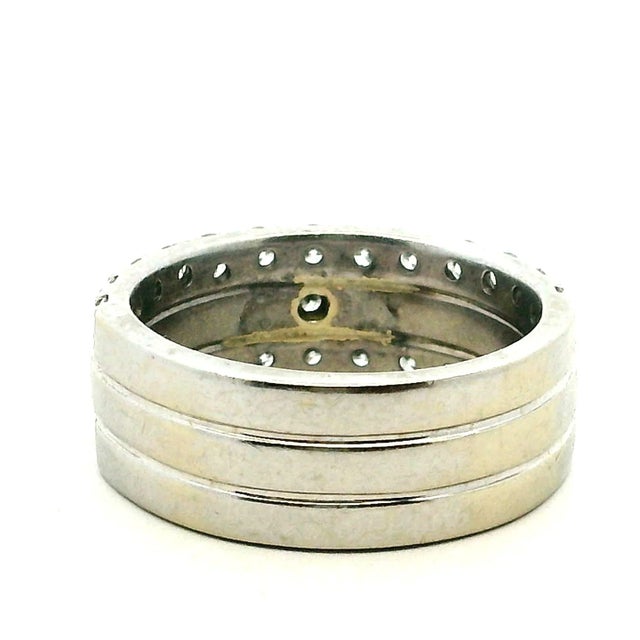 14k White Gold Diamond Double Row Band — 2.62 Carats, Size 9 For Sale - Image 4 of 9