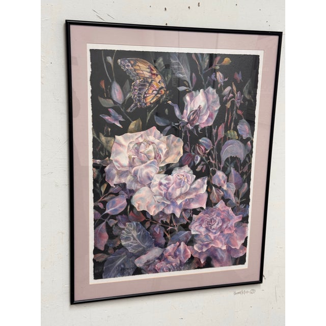 Design Plus Gallery presents Nocturne, a Framed Watercolor by Kim E. Smith from 1999. This watercolor depicts a layered...