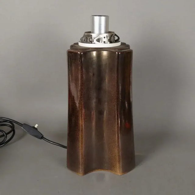 Vintage Ceramic & Glass Table Lamp For Sale - Image 4 of 8