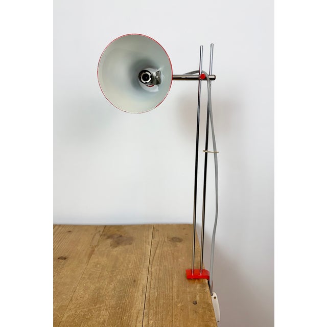 Vintage Red Table Lamp by Josef Hůrka for Lidokov, 1960s For Sale - Image 9 of 18