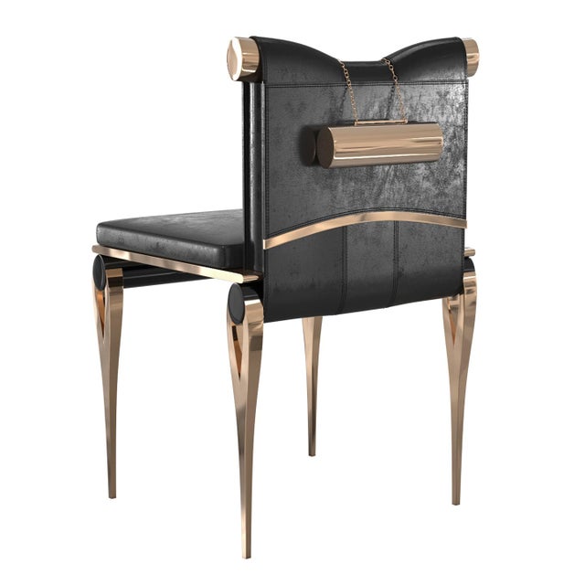 "Moglie" Chair With Bronze and Exclusive Accessory, Hand-Crafted For Sale - Image 10 of 12