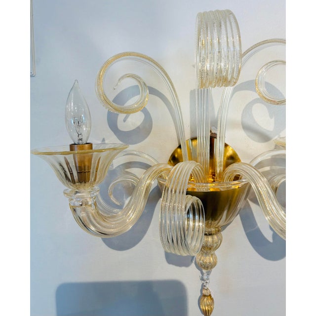 2020s Myran Allan Luxury Lighting Italian Murano Glass Wall Sconces Pair For Sale - Image 5 of 5