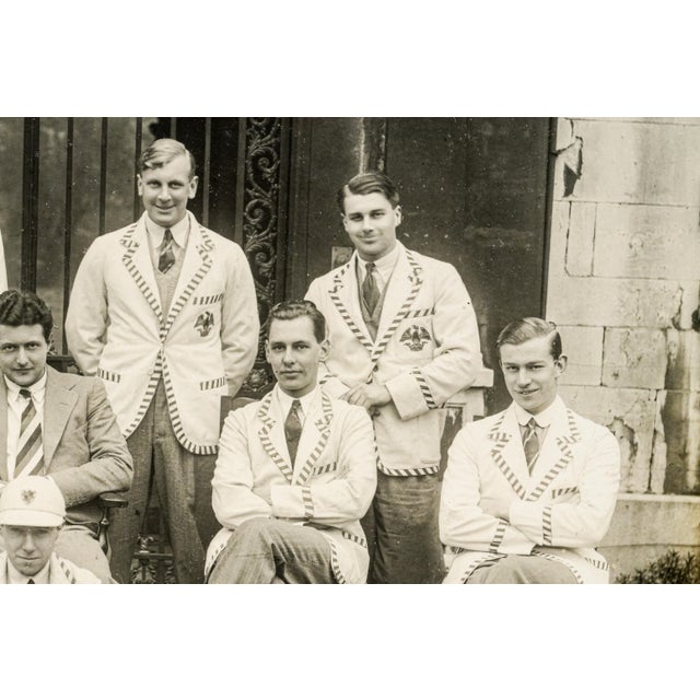 Black Fantastic Framed 1937 Christ’s College Cambridge Rowing Crew Photograph English Sporting Memorabilia University Preppy Home Decor For Sale - Image 8 of 13