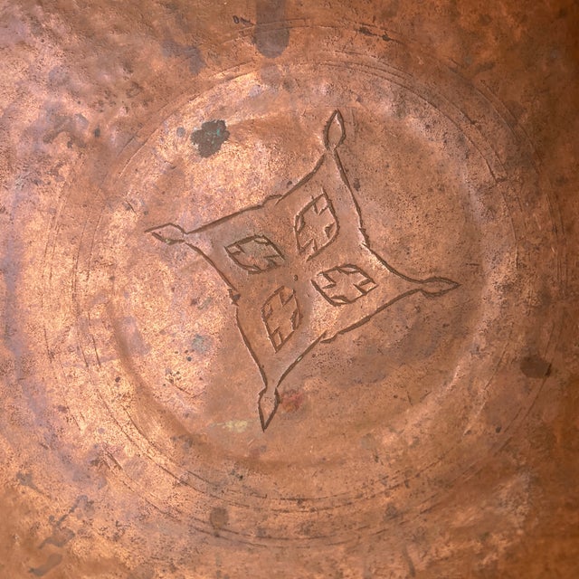 19th C. Antique Indo-Persian Hand-Engraved Copper Decorative Bowl For Sale - Image 12 of 12