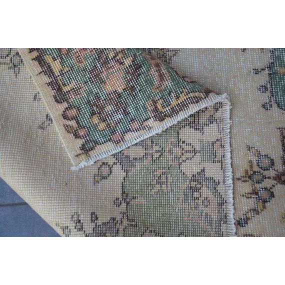 1960s Vintage Turkish Oushak Rug - 3′10″ × 6′9″ For Sale - Image 4 of 11