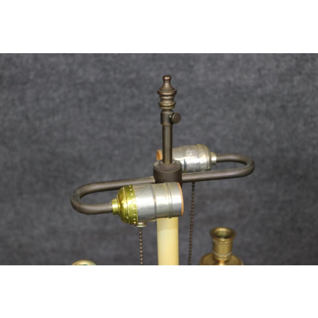 Traditional Pair Figural French Figural Maidens Empire Style Gilt Metal Candelabras Lamps For Sale - Image 3 of 9