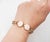 Contemporary Chanel Gold CC Camellia Pink Button Chain Bracelet For Sale - Image 3 of 5