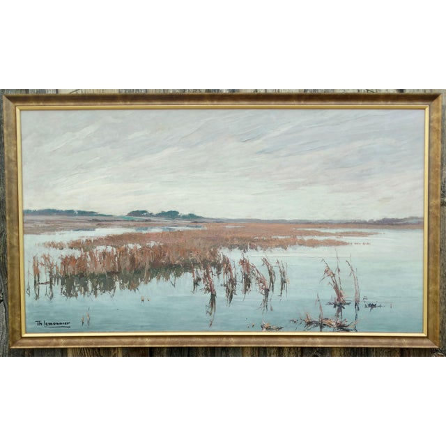 Théodore Lemonnier 1815-1888 Signed French Oil - River Marshes - Organic Modern For Sale - Image 16 of 17