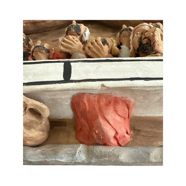 Cristóbal Mamani Signed Folk Art “Last Supper Nativity” Substantial Wall Sculpture For Sale In West Palm - Image 6 of 8