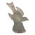 Vintage Le Smith Frosted Satin Glass Bird in Flight Dove Figurine Hand Painted Roses For Sale