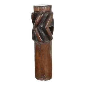 Wood Sculpture From Old Water Mill Gear, China Circa 1890