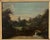 Acquired in France, a stunning 19th century landscape oil on wood in an amazing gesso frame. This striking painting has...