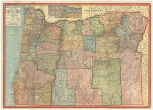 Road Map of Oregon with Portland Inset and Index Geographical Pub, 1915