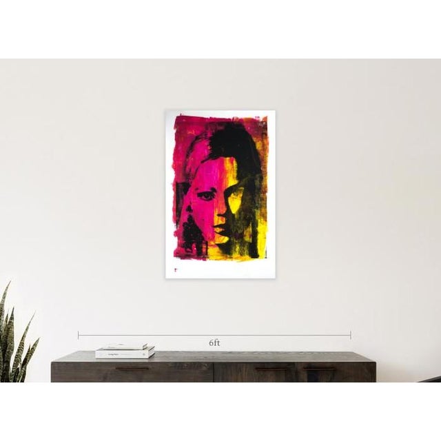 Iconic Edie Sedgwick Portrait. Acrylic and screen print. Size is 60x40 inches. Material is on a full size 4 ply mat-board....