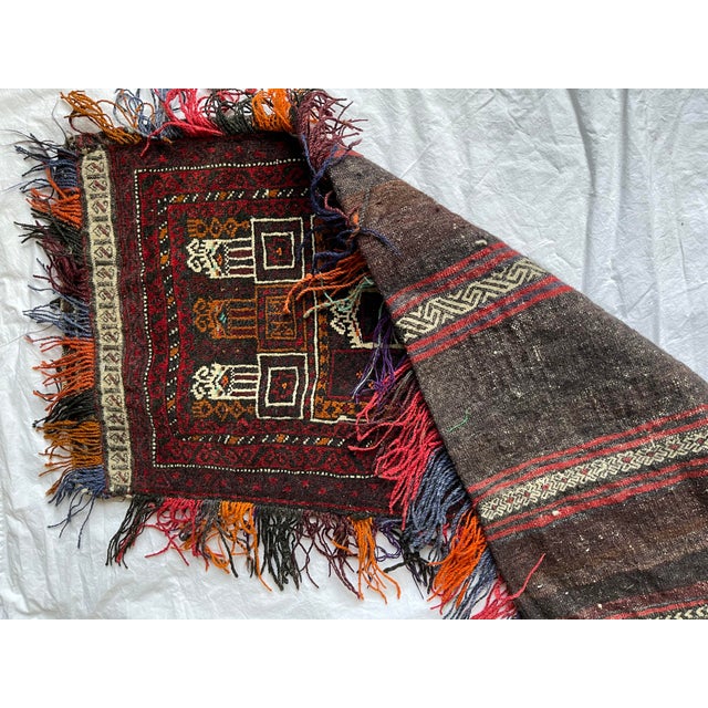 Traditional saddle bag made in the style that was used by nomads while traveling. It can be used as a rug or a...