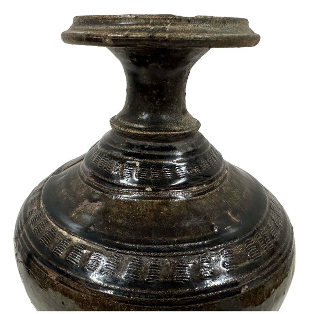 Antique Khmer Angkor Period Stoneware Baluster Vase For Sale - Image 15 of 18