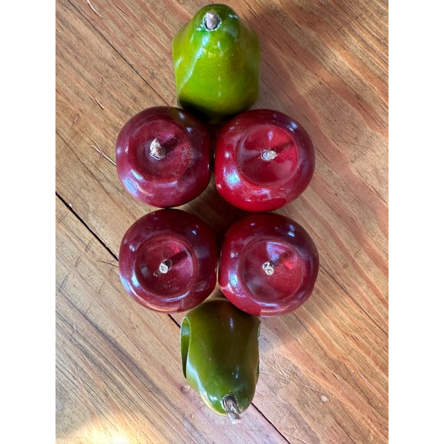 Late 20th Century Vintage Apples and Pears Napkin Rings- Set of 6 For Sale - Image 4 of 12