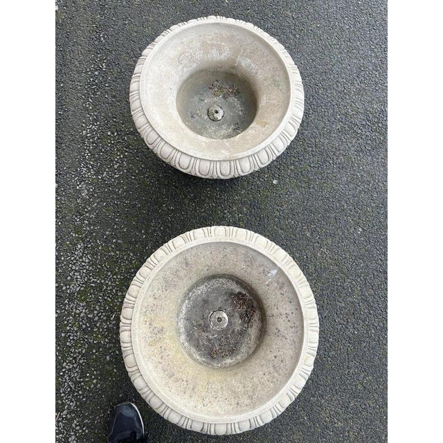 English Cast Stone Garden Urns, Set of 2 For Sale - Image 14 of 18