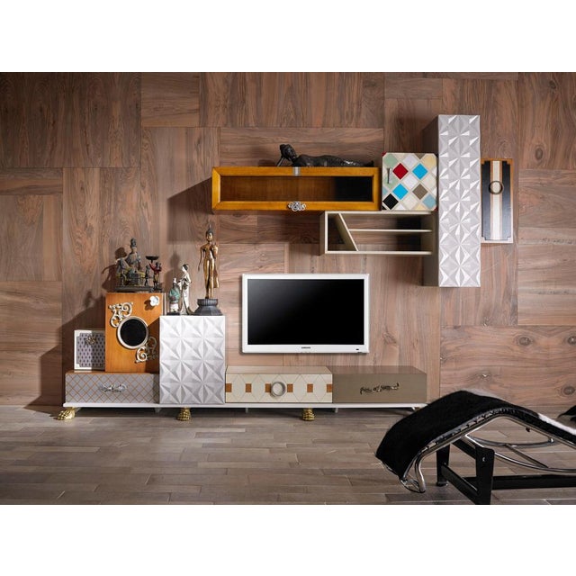Contemporary Tetris Composition TV Cabinet by Lola Glamour For Sale - Image 3 of 6