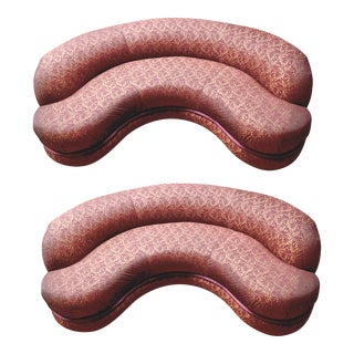 Monumental Vladimir Kagan Style Kidney Sofas — a Pair For Sale
