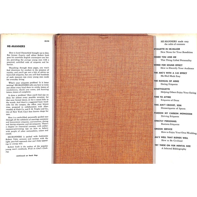 "He-Manners: Young Man's Book of Etiquette" 1954 Loeb, Robert H. Jr. For Sale - Image 9 of 9