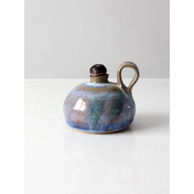 Vintage Studio Pottery Oil Lamp For Sale - Image 13 of 13